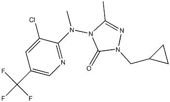 4-[[3-chloro-5-(trifluoromethyl)-2-pyridinyl](methyl)amino]-2-(cyclopropylmethyl)-5-methyl-2,4-dihydro-3H-1,2,4-triazol-3-one Struktur