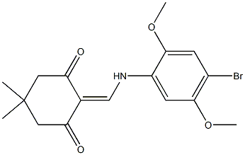 2-[(4-bromo-2,5-dimethoxyanilino)methylene]-5,5-dimethyl-1,3-cyclohexanedione Struktur