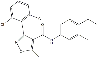 3-(2,6-dichlorophenyl)-N-(4-isopropyl-3-methylphenyl)-5-methyl-4-isoxazolecarboxamide Struktur