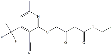 isopropyl 4-{[3-cyano-6-methyl-4-(trifluoromethyl)-2-pyridinyl]sulfanyl}-3-oxobutanoate Struktur