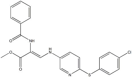 methyl 2-(benzoylamino)-3-({6-[(4-chlorophenyl)thio]-3-pyridyl}amino)acrylate Struktur