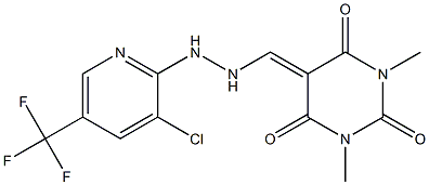 5-({2-[3-chloro-5-(trifluoromethyl)-2-pyridinyl]hydrazino}methylene)-1,3-dimethyl-2,4,6(1H,3H,5H)-pyrimidinetrione Struktur