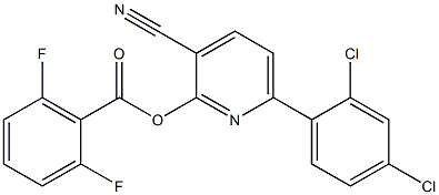 3-cyano-6-(2,4-dichlorophenyl)-2-pyridinyl 2,6-difluorobenzenecarboxylate Struktur