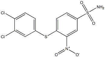 4-[(3,4-dichlorophenyl)thio]-3-nitrobenzene-1-sulfonamide Struktur