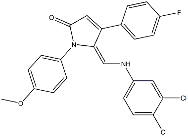 5-[(3,4-dichloroanilino)methylene]-4-(4-fluorophenyl)-1-(4-methoxyphenyl)-1,5-dihydro-2H-pyrrol-2-one Struktur