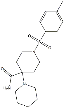 1-[(4-methylphenyl)sulphonyl]4-(1-piperidino)piperidine-4-carboxamide Struktur