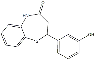 2-(3-hydroxyphenyl)-2,3,4,5-tetrahydro-1,5-benzothiazepin-4-one Struktur