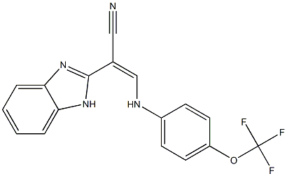 2-(1H-benzo[d]imidazol-2-yl)-3-[4-(trifluoromethoxy)anilino]acrylonitrile Struktur