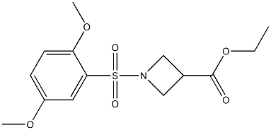 ethyl 1-[(2,5-dimethoxyphenyl)sulfonyl]-3-azetanecarboxylate Struktur