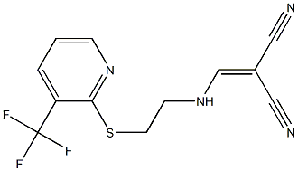 2-{[(2-{[3-(trifluoromethyl)-2-pyridyl]thio}ethyl)amino]methylidene}malononitrile Struktur