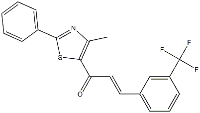 (E)-1-(4-methyl-2-phenyl-1,3-thiazol-5-yl)-3-[3-(trifluoromethyl)phenyl]-2-propen-1-one Struktur