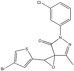 2-(4-bromo-2-thienyl)-5-(3-chlorophenyl)-7-methyl-1-oxa-5,6-diazaspiro[2.4]hept-6-en-4-one Struktur