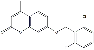 7-[(2-chloro-6-fluorobenzyl)oxy]-4-methyl-2H-chromen-2-one Struktur