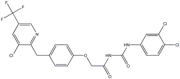 N-[2-(4-{[3-chloro-5-(trifluoromethyl)-2-pyridinyl]methyl}phenoxy)acetyl]-N'-(3,4-dichlorophenyl)urea Struktur