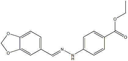 ethyl 4-[2-(1,3-benzodioxol-5-ylmethylidene)hydrazino]benzoate Struktur