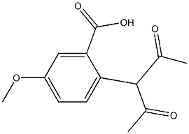 2-(1-acetyl-2-oxopropyl)-5-methoxybenzoic acid Struktur