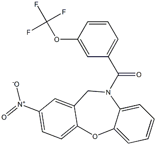 [2-nitrodibenzo[b,f][1,4]oxazepin-10(11H)-yl][3-(trifluoromethoxy)phenyl]methanone Struktur