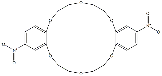 2,13-dinitro-6,7,9,10,17,18,20,21-octahydrodibenzo[b,k][1,4,7,10,13,16]hexaoxacyclooctadecine Struktur