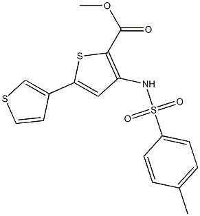 methyl 3-{[(4-methylphenyl)sulfonyl]amino}-5-(3-thienyl)thiophene-2-carboxylate Struktur