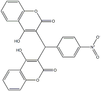 4-hydroxy-3-[(4-hydroxy-2-oxo-2H-chromen-3-yl)(4-nitrophenyl)methyl]-2H-chromen-2-one Struktur