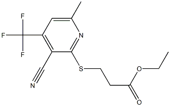 ethyl 3-{[3-cyano-6-methyl-4-(trifluoromethyl)-2-pyridinyl]sulfanyl}propanoate Struktur