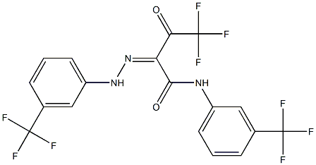 4,4,4-trifluoro-3-oxo-N-[3-(trifluoromethyl)phenyl]-2-{(Z)-2-[3-(trifluoromethyl)phenyl]hydrazono}butanamide Struktur