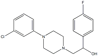 2-[4-(3-chlorophenyl)piperazino]-1-(4-fluorophenyl)-1-ethanol Struktur