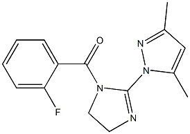 [2-(3,5-dimethyl-1H-pyrazol-1-yl)-4,5-dihydro-1H-imidazol-1-yl](2-fluorophenyl)methanone Struktur