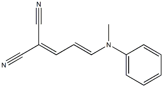 2-[3-(methylanilino)prop-2-enylidene]malononitrile Struktur