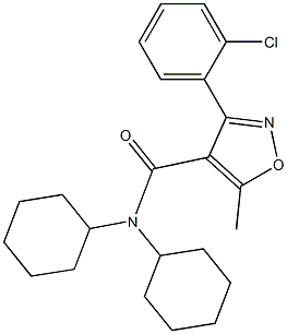 N4,N4-dicyclohexyl-3-(2-chlorophenyl)-5-methylisoxazole-4-carboxamide Struktur