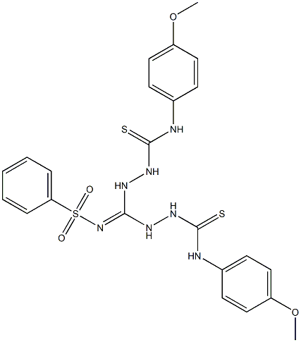 N1-(4-methoxyphenyl)-2-{{2-[(4-methoxyanilino)carbothioyl]hydrazino}[(phenylsulfonyl)imino]methyl}hydrazine-1-carbothioamide Struktur