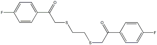 1-(4-fluorophenyl)-2-[(2-{[2-(4-fluorophenyl)-2-oxoethyl]sulfanyl}ethyl)sulfanyl]-1-ethanone Struktur