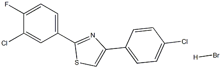 2-(3-chloro-4-fluorophenyl)-4-(4-chlorophenyl)-1,3-thiazole hydrobromide Struktur