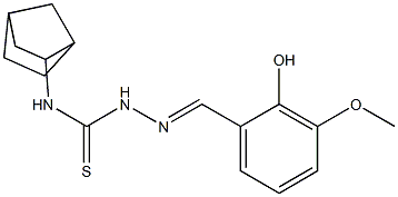 N1-bicyclo[2.2.1]hept-2-yl-2-(2-hydroxy-3-methoxybenzylidene)hydrazine-1-carbothioamide Struktur