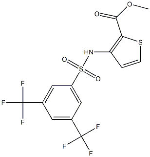 methyl 3-({[3,5-di(trifluoromethyl)phenyl]sulfonyl}amino)thiophene-2-carboxylate Struktur