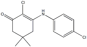 2-chloro-3-(4-chloroanilino)-5,5-dimethyl-2-cyclohexen-1-one Struktur