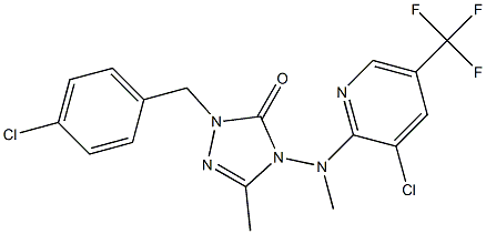 2-(4-chlorobenzyl)-4-[[3-chloro-5-(trifluoromethyl)-2-pyridinyl](methyl)amino]-5-methyl-2,4-dihydro-3H-1,2,4-triazol-3-one Struktur