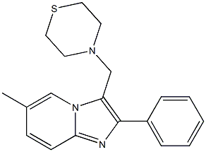 6-methyl-2-phenyl-3-(1,4-thiazinan-4-ylmethyl)imidazo[1,2-a]pyridine Struktur