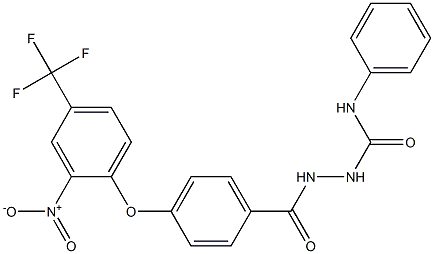 2-{4-[2-nitro-4-(trifluoromethyl)phenoxy]benzoyl}-N-phenyl-1-hydrazinecarboxamide Struktur