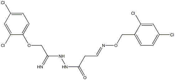 3-{[(2,4-dichlorobenzyl)oxy]imino}-N'-[2-(2,4-dichlorophenoxy)ethanimidoyl]propanohydrazide Struktur