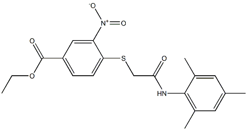 ethyl 4-{[2-(mesitylamino)-2-oxoethyl]thio}-3-nitrobenzoate Struktur