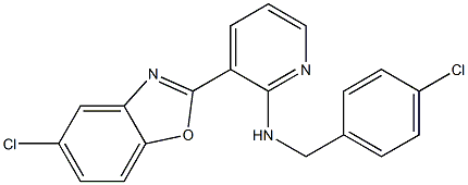 N-[3-(5-chloro-1,3-benzoxazol-2-yl)-2-pyridinyl]-N-(4-chlorobenzyl)amine Struktur