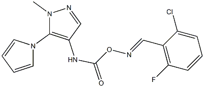 4-{[({[(2-chloro-6-fluorophenyl)methylene]amino}oxy)carbonyl]amino}-1-methyl-5-(1H-pyrrol-1-yl)-1H-pyrazole Struktur