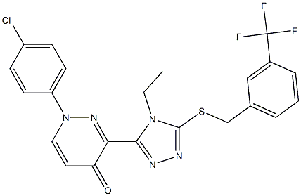 1-(4-chlorophenyl)-3-(4-ethyl-5-{[3-(trifluoromethyl)benzyl]sulfanyl}-4H-1,2,4-triazol-3-yl)-4(1H)-pyridazinone Struktur