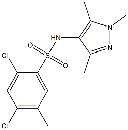 N1-(1,3,5-trimethyl-1H-pyrazol-4-yl)-2,4-dichloro-5-methylbenzene-1-sulfonamide Struktur