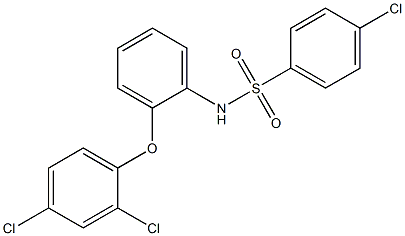 N1-[2-(2,4-dichlorophenoxy)phenyl]-4-chlorobenzene-1-sulfonamide Struktur