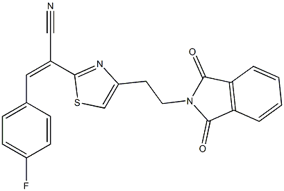 (Z)-2-{4-[2-(1,3-dioxo-1,3-dihydro-2H-isoindol-2-yl)ethyl]-1,3-thiazol-2-yl}-3-(4-fluorophenyl)-2-propenenitrile Struktur