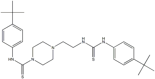 4-[2-({[4-(tert-butyl)anilino]carbothioyl}amino)ethyl]-N-[4-(tert-butyl)phenyl]tetrahydro-1(2H)-pyrazinecarbothioamide Struktur