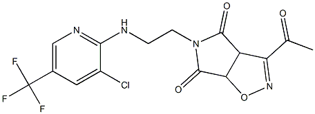 3-acetyl-5-(2-{[3-chloro-5-(trifluoromethyl)-2-pyridinyl]amino}ethyl)-3aH-pyrrolo[3,4-d]isoxazole-4,6(5H,6aH)-dione Struktur