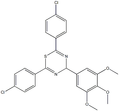 2,6-di(4-chlorophenyl)-4-(3,4,5-trimethoxyphenyl)-4H-1,3,5-thiadiazine Struktur